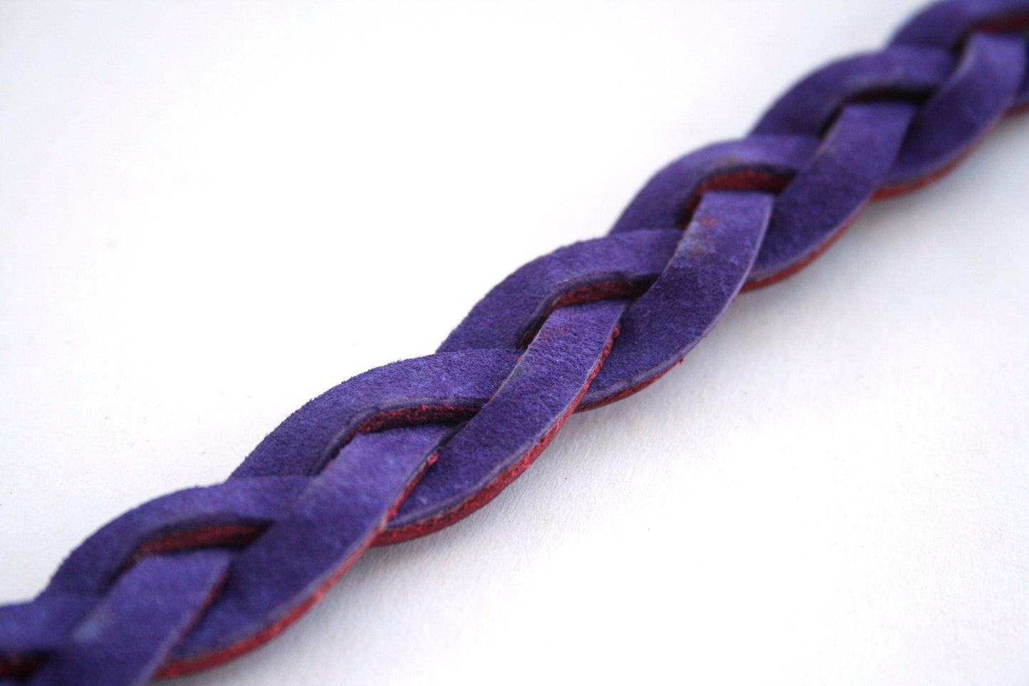 Blue Handmade Leather Bracelet Mystery Braid Impossible Magic Plait Goth Gothic