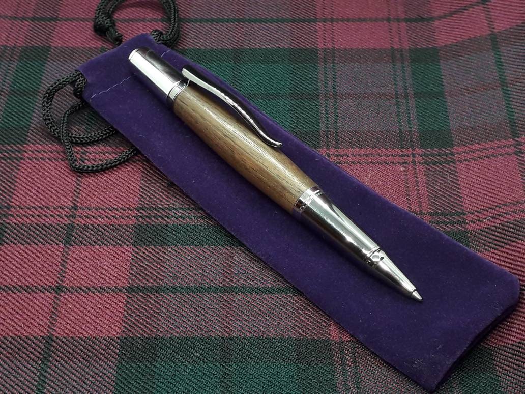 Calamus Black Walnut Silver Gunmetal Twist Ballpoint Pen | Sierra (Cierra) Style | Handcrafted Wooden Pen