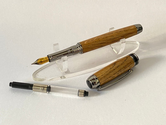 Irish Whiskey Barrel Fountain Pen - Style 1 | Handcrafted Wooden Oak Pen