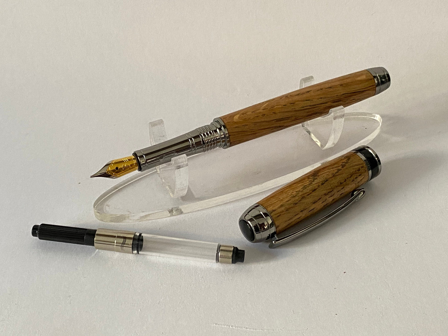 Irish Whiskey Barrel Fountain Pen - Style 1 | Handcrafted Wooden Oak Pen