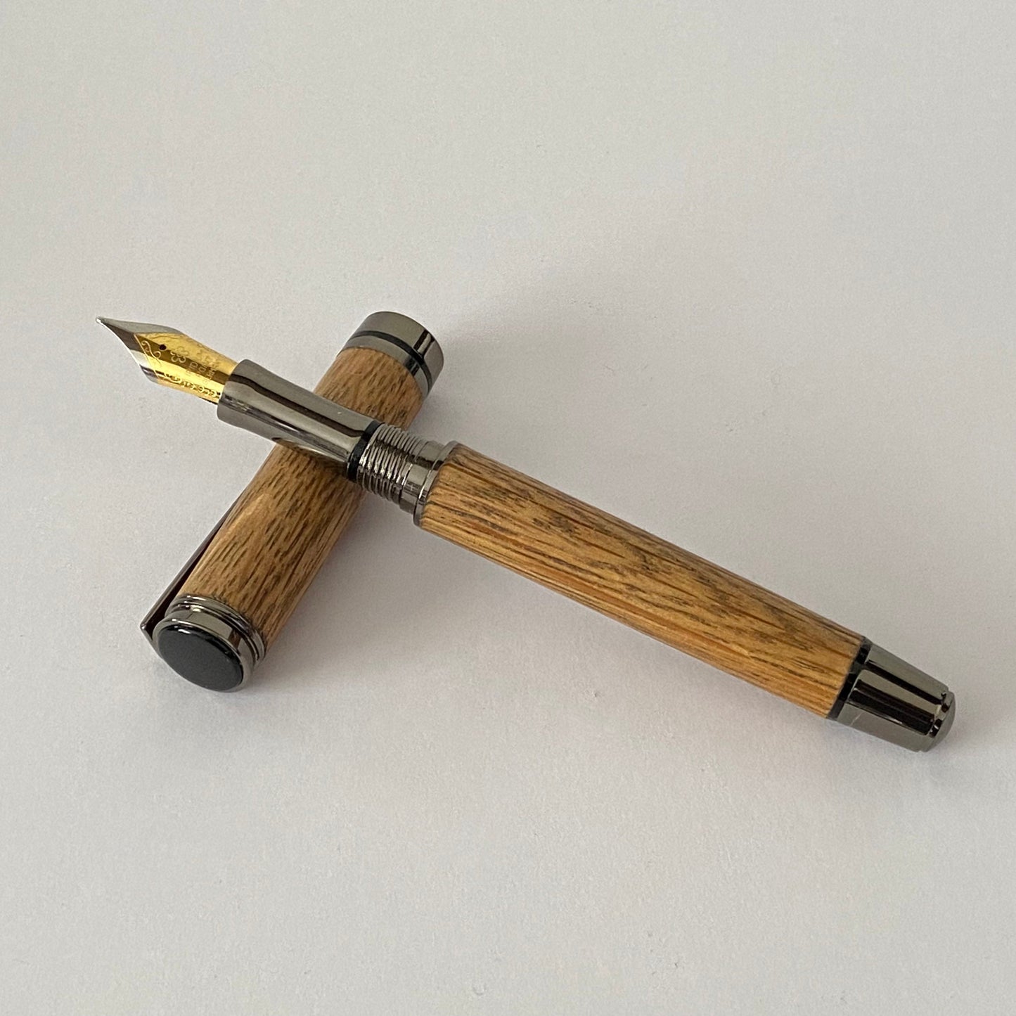 Irish Whiskey Barrel Fountain Pen - Style 2 | Handcrafted Wooden Oak Pen