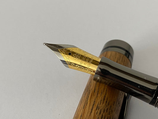 Irish Whiskey Barrel Fountain Pen - Style 2 | Handcrafted Wooden Oak Pen