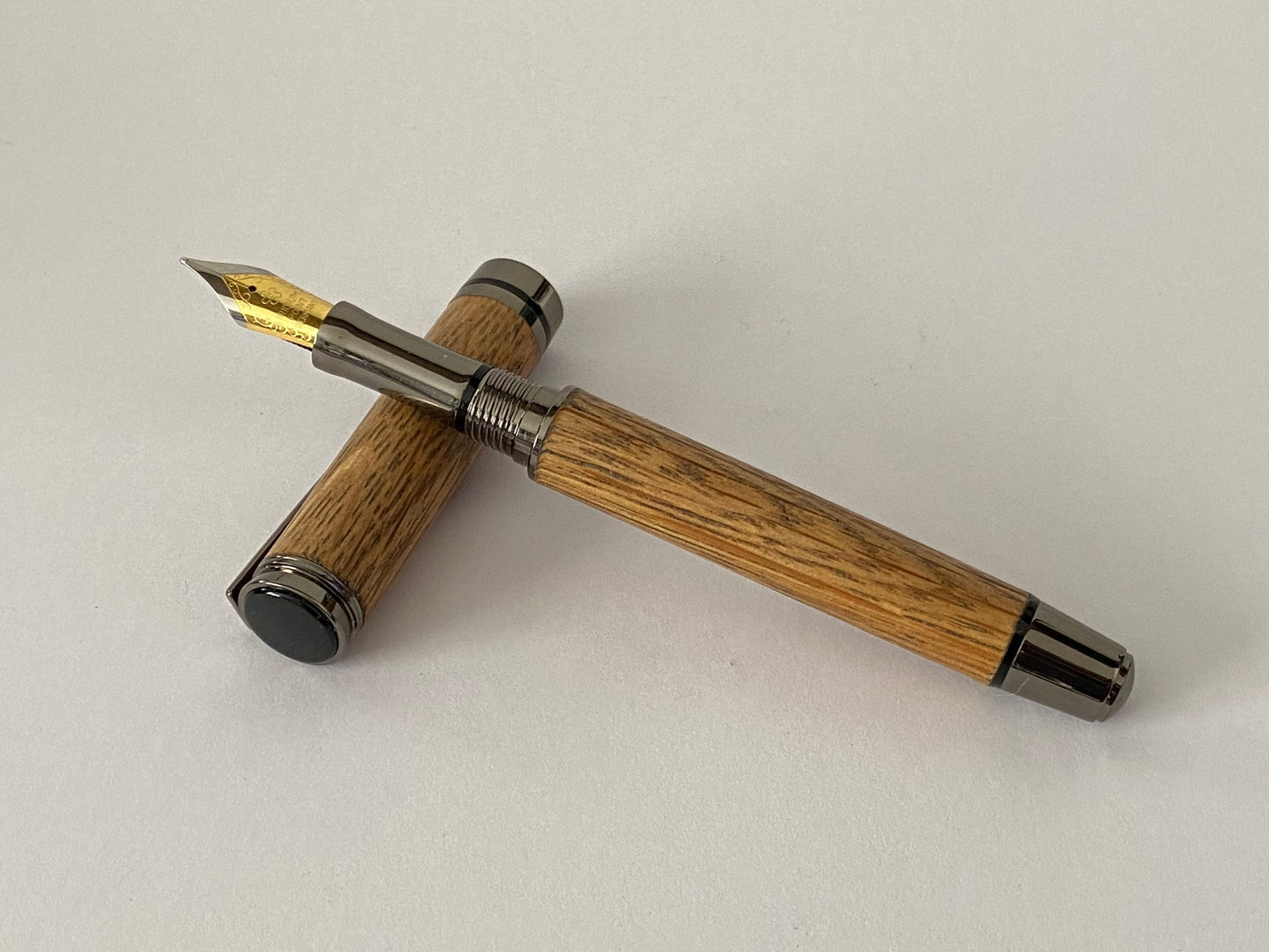 Irish Whiskey Barrel Fountain Pen - Style 2 | Handcrafted Wooden Oak Pen