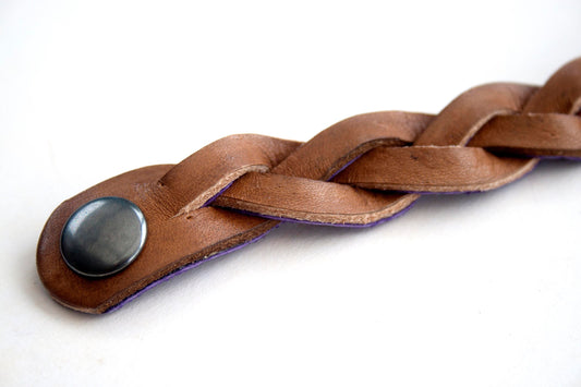 Brown Handmade Leather Bracelet Mystery Braid Impossible Magic Plait