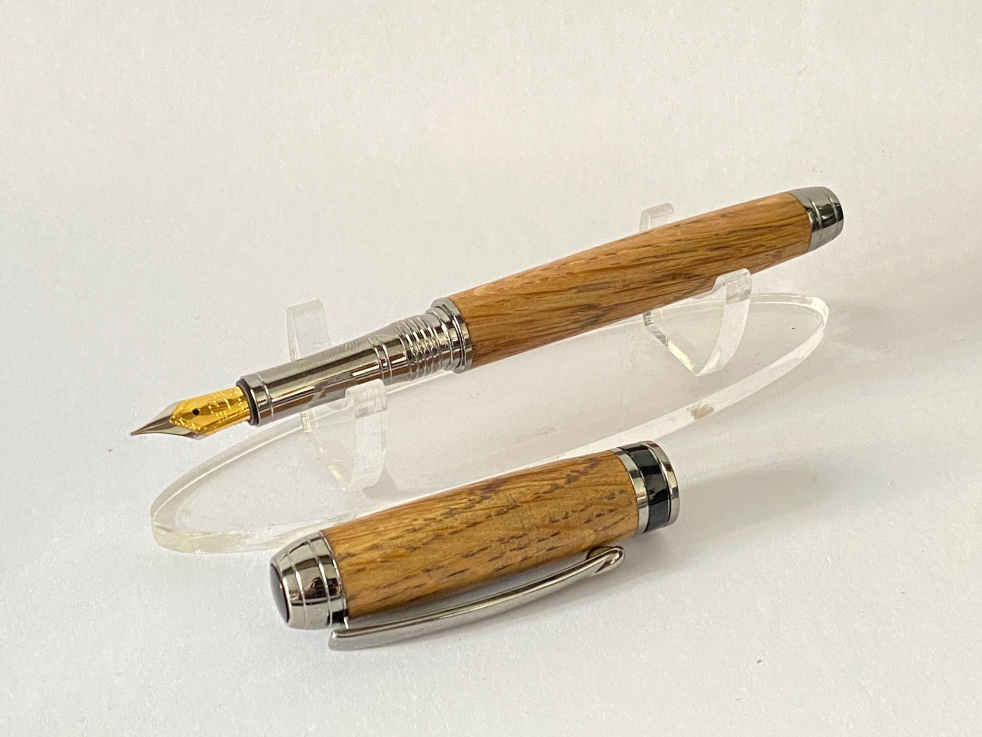 Irish Whiskey Barrel Fountain Pen - Style 1 | Handcrafted Wooden Oak Pen