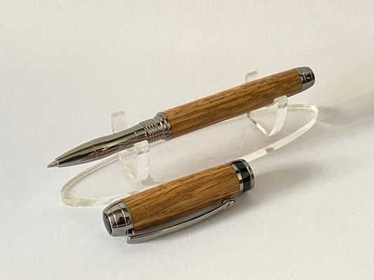 Irish Whiskey Barrel Rollerball Pen - Style 1 | Handcrafted Wooden Oak Pen