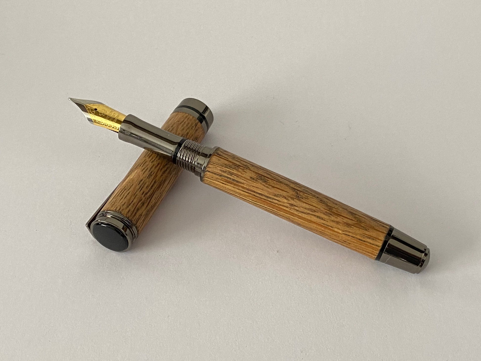 Irish Whiskey Barrel Fountain Pen - Style 2 | Handcrafted Wooden Oak Pen